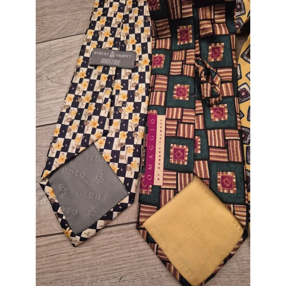 Lot of 6 Robert Talbott & Designer‎ Silk Ties Mens Geometric Floral Abstract VTG